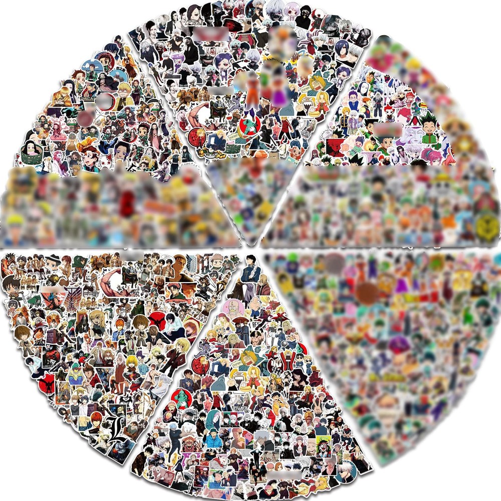 Large Anime Stickers Mixed Pack,600Pcs Mixed with Classic Anime Theme Sticker…