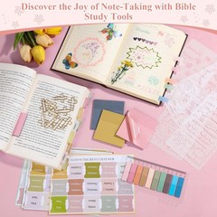 All-in-One Bible Cover Case for Women, Quilted Bible Study Journaling Kit wit…