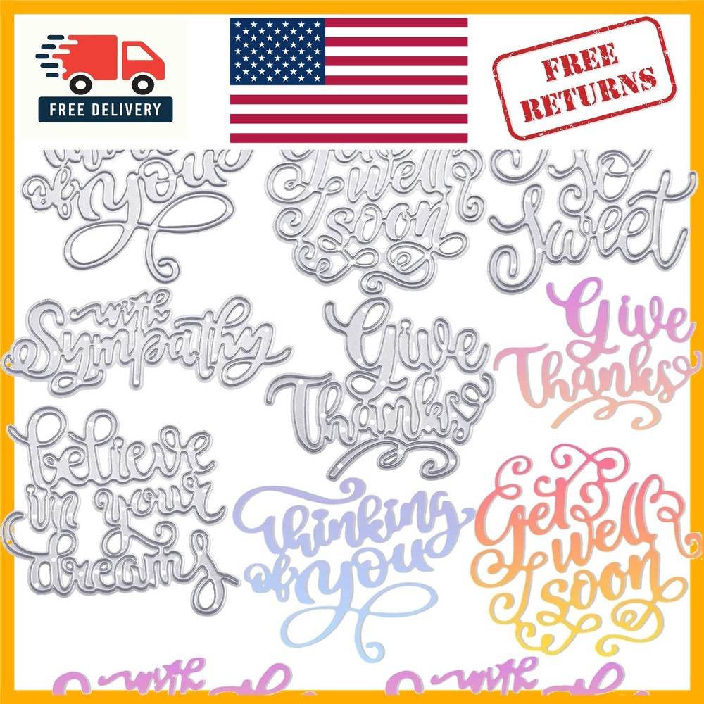 Unique Word Die Cuts Set for Scrapbooking & Card Making – 6 Inspirational Words