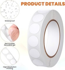 Self-Adhesive 1000 PCS White Circle Dots – Writable Sticky Labels for Efficiency