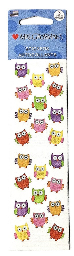 Mrs. Grossman’s Owl, Hummingbird & other Bird Stickers – Sealed Packs – You Pick