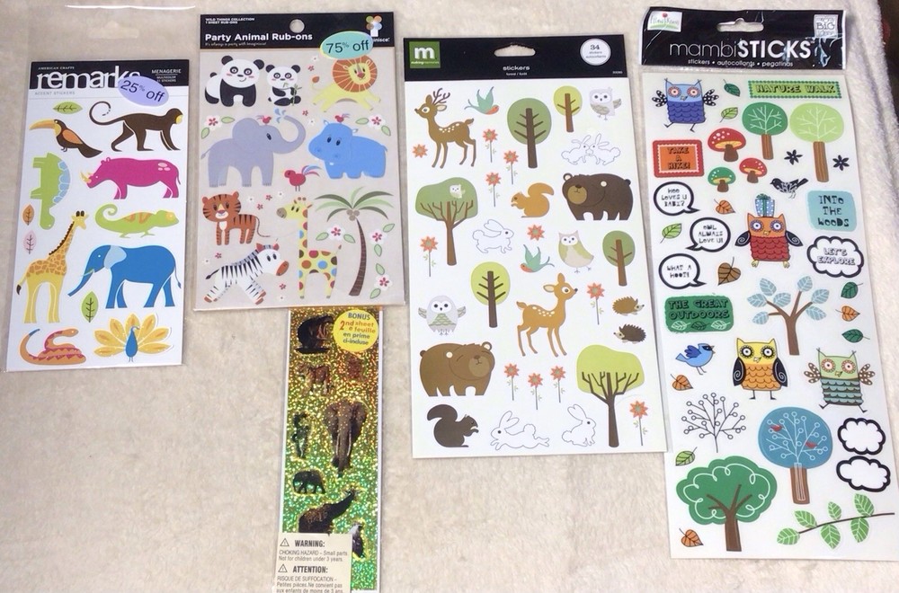 Animal Themed Sticker And Rub-ons Lot
