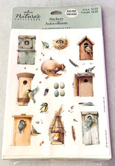 Vintage HALLMARK Marjolein Bastin -Birdhouse Birds Nest Eggs-4 Sticker Sheets