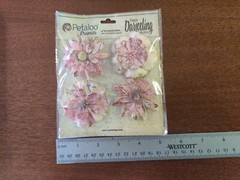 New Lot 4 pkg Prima 1 Petaloo Large White Feather Paper Flowers #35