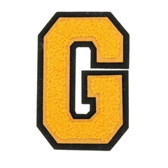 4″ Chenille Letter Patches,Yellow Chenille Initial A-Z Patches (Letter G)