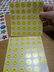 Highlights Lot Of 8 Sheets Sticker Star Shapes Smile Smiley Faces