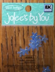 Lot #3- 6 Jolees Mini Flowers Red Blue Orange Yellow Gray Leaves Leaf Scrapbook