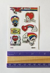 Vtg 80s Selectra I Love Stickers Unicorn Heart Balloon Prism A 2419 Vending