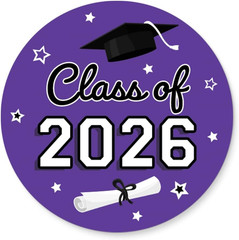 Class of 2026 Graduation Round Stickers – 1.75″ Envelope Seals, 40 Count