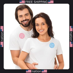Pink or Blue Gender Reveal Stickers – 40 Count Team Boy or Girl Decorations