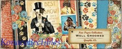 Graphic 45 Well Groomed 12×12 Collection Pack New! 2 shts each + Stickers