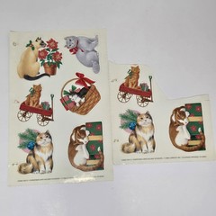 Vintage 1984/86 Current Cats Jumbo Sticker Pack, 8 Partial Sheets 2 Full Sheets