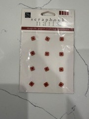 Scrapbook Interior Nail Square Top SnapOn Paper-Crafting Fastener Burgundy Color