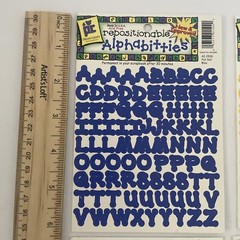 Provo Craft Alphabitties Scrapbook Stickers Blue Black Yellow Lot of 4