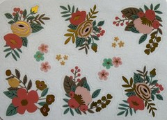 SMALL FLOWER Gold Foil Mylar Stickers(10pc)3”x 4”Garden •Leaf•Roses•Card Making•