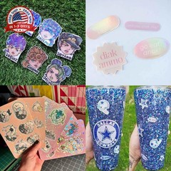 20 Sheets Holographic Sticker Paper A4 Size Vinyl Lamination Stickers Film Water