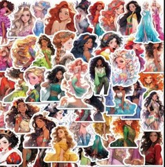 10pcs Gorgeous Cartoon Princess Stickers- Children’s Crafts, Sticker Book, Art