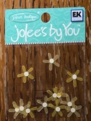 Lot #3- 6 Jolees Mini Flowers Red Blue Orange Yellow Gray Leaves Leaf Scrapbook