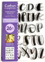 Crafters Companion Brush Alphabet Upper & Lowercase. 2 Acrylic Stamp Sets 26PC