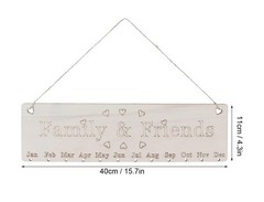 Birthday Reminder Wall Calendar Wooden Board DIY Listing Advent for Children