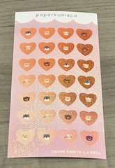 NEW PaperKumaCo “Squad Hearts V3” 💕 Sticker Sheet Paper Kuma Co Stickers