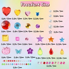 Gikboup 3521 Pieces Self Adhesive Jewels for Crafts, Gems Stickers Red