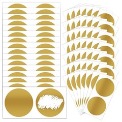 100 Pcs 2 Inch Round Scratch Off Stickers, Gold Self Adhesive