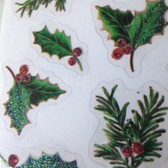 THE PAPER STUDIO STICKERS STICKABILITIES HOLLY WITH BERRIES 2 SHEETS 26PCS