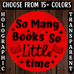 40 BOOK LOVER STICKERS 2″ ROUND LABELS SHIPPING SUPPLIES TOO MANY BOOKS NEVER