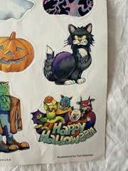 Vintage 1986 Halloween Sticker Page Sheet Printed In USA Unused