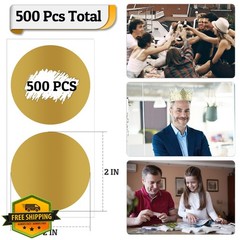 GUEER Scratch Off Stickers Gold 2 inch 500 Pcs