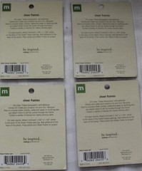 Sheer Frames (4) NIP by Making Memories 3.5″ x 3.5″ For 1.75″ x
