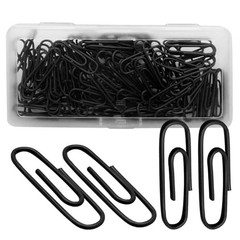 Luomorgo 120 Pcs Paper Clips – (28mm) Vinyl Coated Metal 1.1 Inch Black