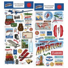 Carta Bella OUR TRAVEL ADVENTURE (2) 6″x13″ Chipboard COMBO Accents + Phrases