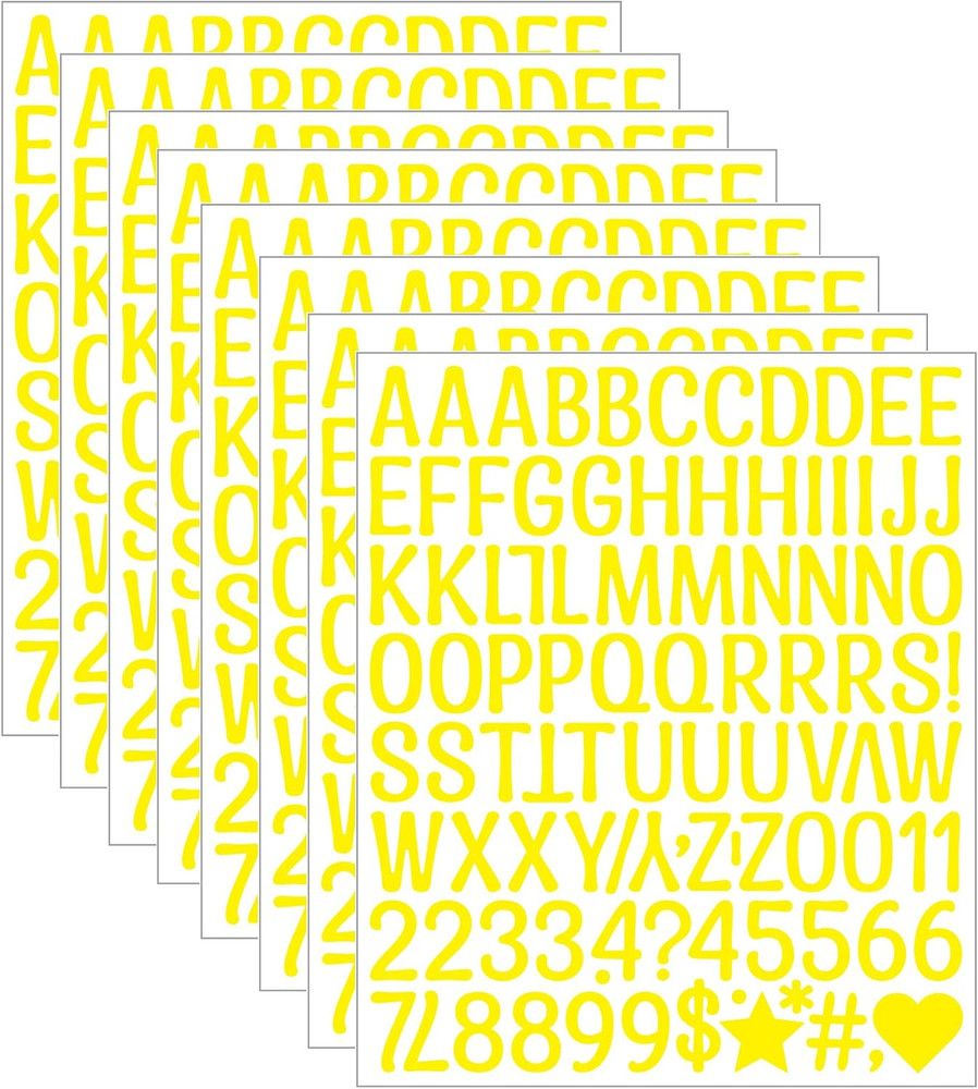 8 Sheets Letter Stickers, 1008 Alphabet Stickers Number Small 1 Inch ABC Vinyl S