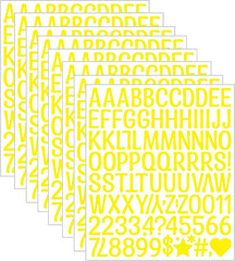 8 Sheets Letter Stickers, 1008 Alphabet Stickers Number Small 1 Inch ABC Vinyl S