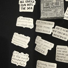 English Newspaper Asthetic Moon Quote Stickers