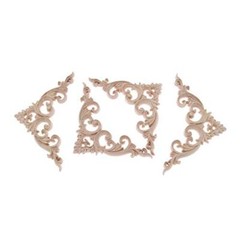 Wood Appliques Decorative Wood Onlays for Furniture, 4Pcs Unpainted DIY Retro