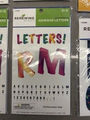 Lot of 7 Adhesive Letters Numbers Stickers Renewing Minds Craft Scrapbook