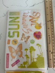 Me & My Big Ideas Mambi Stickers «Summer Time» Relax Heat Beach Sun Scrapbooking