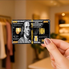 $100 dollar Gold Debit Credit Card Vinyl Sticker Decal Money Bank Cash Cover