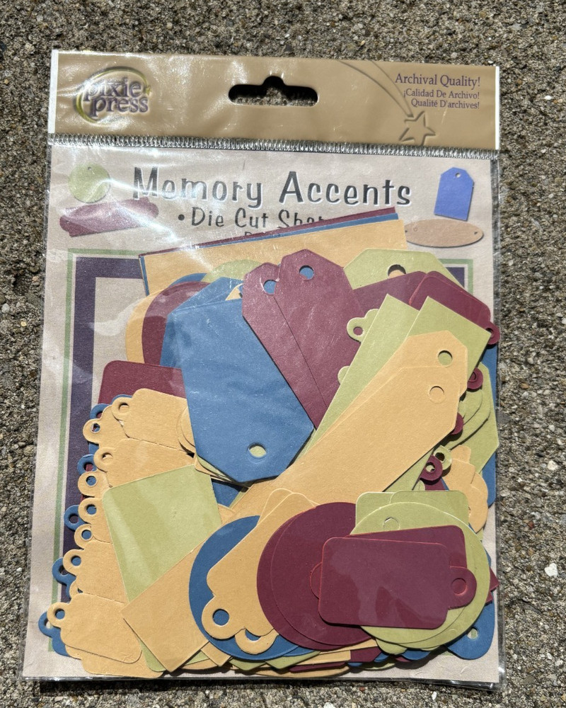 Pixie Press Rich Tags 112 Coordinated Die Cut Shapes Primary Colors Scrapbook