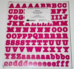 Creative Memories ABC/123 Raspberry Pink Sticker Sheet Bold Matte Letters