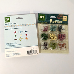 Making Memories Panorama Brads 2 Pack, 108 Pc Each, 9 Brad Styles Airplane Arrow