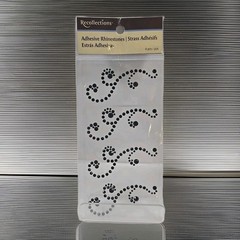 New Recollections Black Rhinestone Adhesive Embellishment Stickers 4 Count
