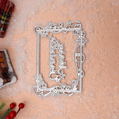 Merry Christmas Frame Die Cuts for Card Making Christian Theme Stamps Cutting Di