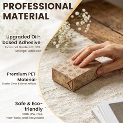 144 Pcs Clear Retail Package Seals 1″Inch Premium PET Transparent Oil-Based Glue