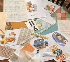 Junk Journal Ephemera Pack, 25+ pieces, Vintage Children’s Books, Dick and Jane