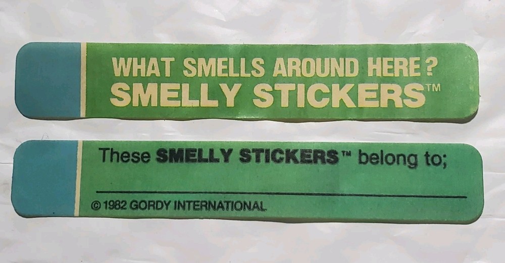 2 Lot Super Rare Vintage Original 1982 Gordy What Smells Around Here? Stickers