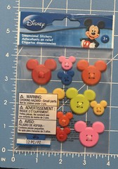 Disney eksuccess MICKEY ICON Dimensional Stickers 12 Pieces NIP